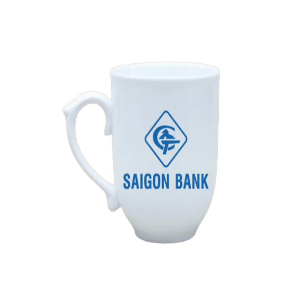 Ly Sứ Quà Tặng Bát Tràng In Logo Saigonbank Quà Tri Ân