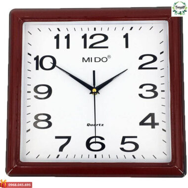 Quà Bảo Hiểm Đồng Hồ Treo Tường Vuông In Logo Mido Quartz
