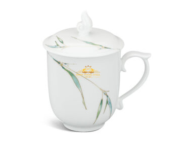 Quà Bảo Hiểm Ly Sứ Có Nắp Đậy In Logo Sala Minh Trang Steel