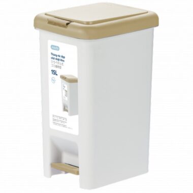 Thùng rác đạp chữ nhật Hiro 15L có lõi