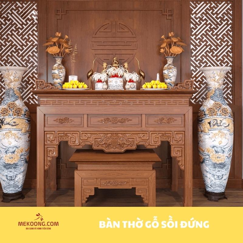 Bàn thờ gỗ sồi đứng