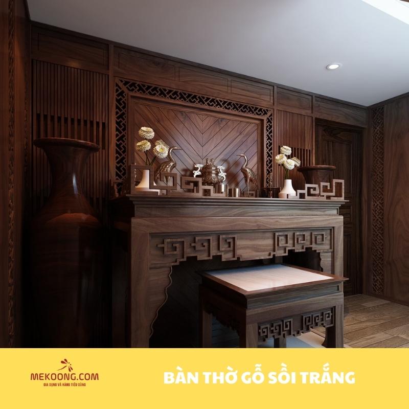 Bàn thờ gỗ sồi trắng