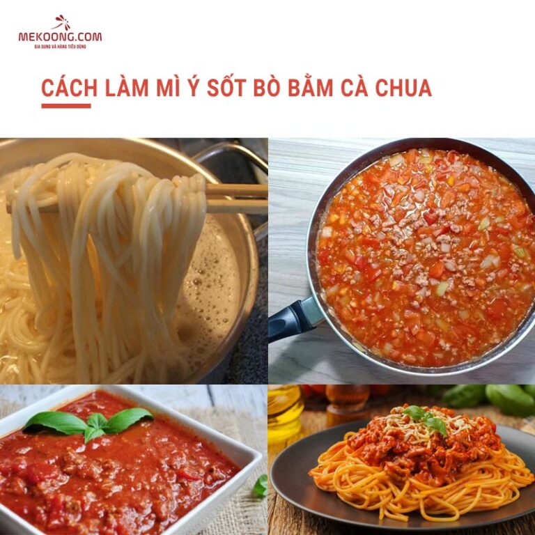 Cách làm mì Ý sốt bò bằm cà chua