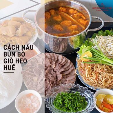 Cách nấu bún bò giò heo Huế