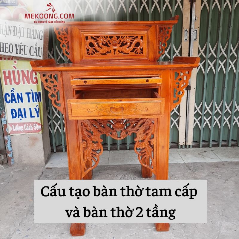 Cấu tạo bàn thờ tam cấp và bàn thờ 2 tầng