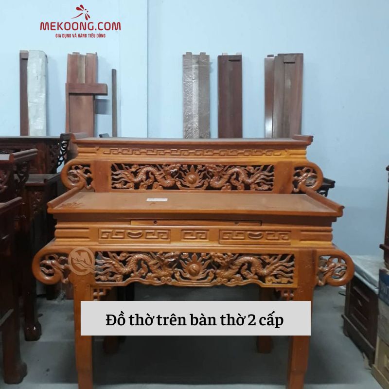 Đồ thờ trên bàn thờ 2 cấp