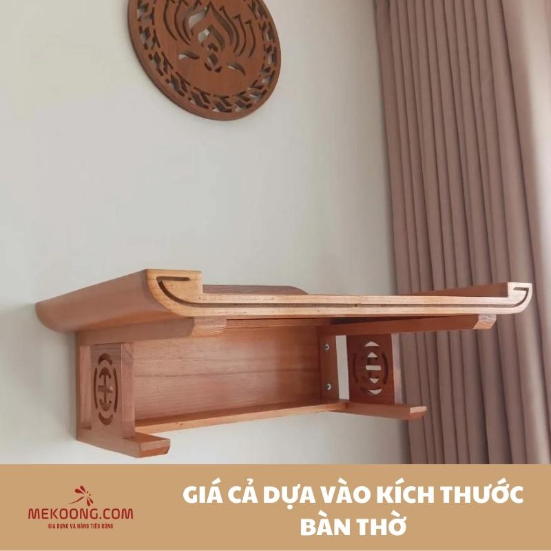 Giá cả dựa vào kích thước bàn thờ