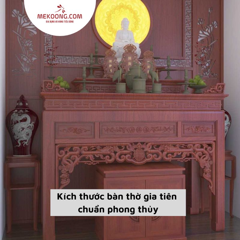 Kích thước bàn thờ gia tiên chuẩn phong thủy