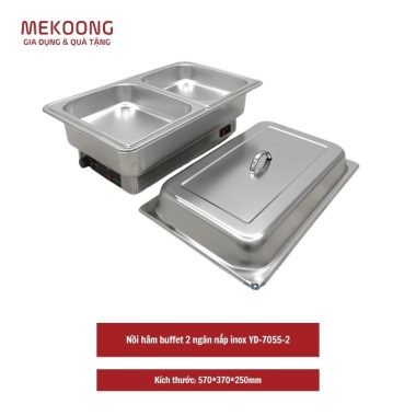 Nồi hâm buffet 2 ngăn nắp inox YD-7055-2