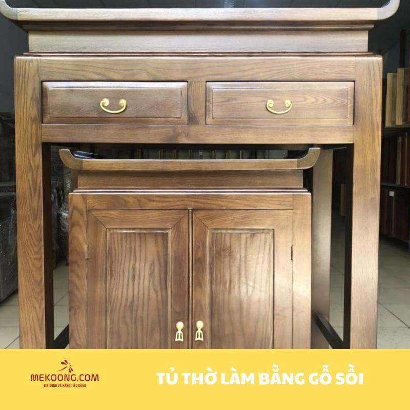 Tủ thờ làm bằng gỗ sồi