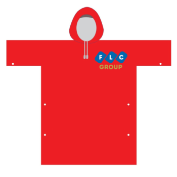 Áo mưa màu đỏ in logo FLC MK