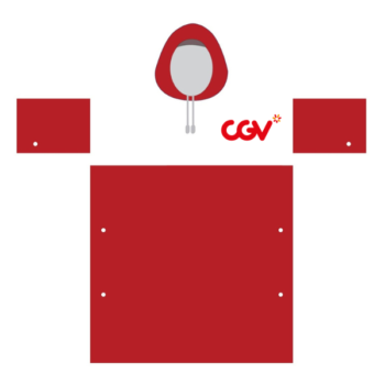 Áo mưa màu đỏ trắng in logo CGV MK
