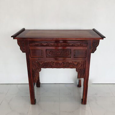 Bàn Cúng 1 Tầng Gỗ Tràm Mặt Hồng Đào 127cm Giá Tốt