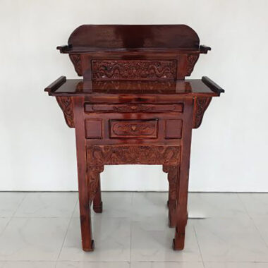 Bàn Cúng Gỗ Tràm Mặt Hồng Đào 2 Tầng 107cm Giá Siêu Rẻ