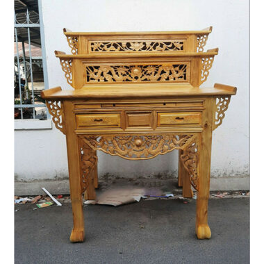 Bàn thờ 3 tầng gỗ tràm màu sáng