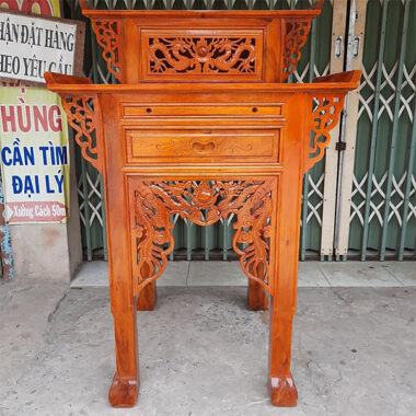 bàn thờ gia tiên 2 tầng gỗ tràm ngang 88cm