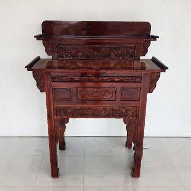 Bàn Thờ Gia Tiên Gỗ Tràm Mặt Hồng Đào 2 Tầng 127cm Đẹp Giá Tốt