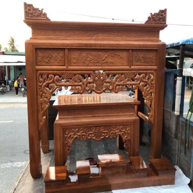 Bàn thờ gỗ gõ đỏ cao cấp