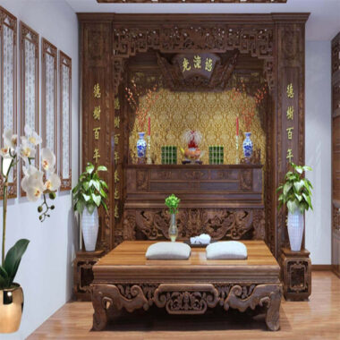 bàn thờ gỗ óc chó dẹp