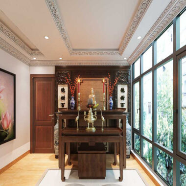 bàn thơ gỗ óc chó chung cư