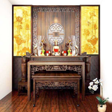 bàn thờ gỗ óc chó đẹp hiện đại cao cấp giá xưởng