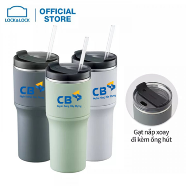 Bình giữ nhiệt LocknLock Metro Drive LHC4277 650ml kèm ống hút và cọ rửa in logo CB