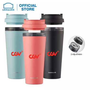 Bình giữ nhiệt LocknLock New Clip Tumbler LHC4279 540ml có 2 nắp thay thế in logo CGV