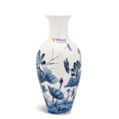 Bình hoa Minh Long 45 cm – Sen Vàng in logo TP Bank HG