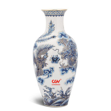 Bình hoa Minh Long Vẽ Tứ Linh – 40cm in logo CGV HG