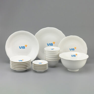 Bộ Đồ Ăn Minh Long Mẫu Đơn IFP 22 Sản Phẩm in logo VIB HG