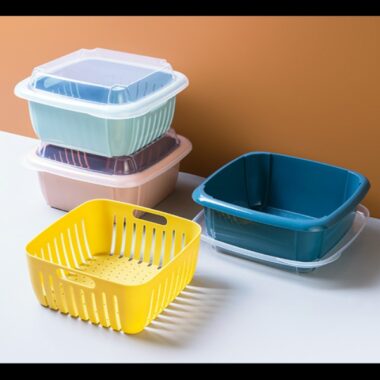 Chậu nhựa kèm rổ có nắp - Rổ nhựa - Rổ nhựa kèm chậu