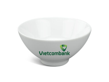 Chén Sứ Ăn Cơm Minh Long quà tặng Daisy – Trắng In Logo quà tặng Vietcombank HG