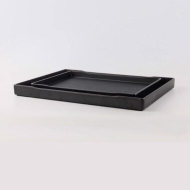 Dĩa Chữ Nhật Có Vân Đen Nhám Thái Lan