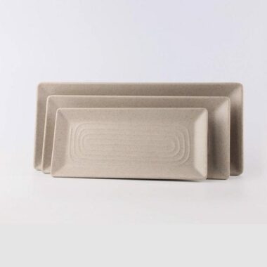 Dĩa Chữ Nhật Dài Light Brown