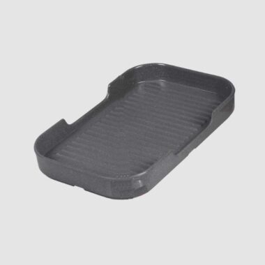 Dĩa Chữ Nhật Nhám Granite Dark Grey