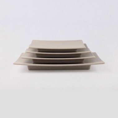 Dĩa Chữ Nhật Nhám Light Brown