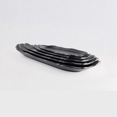 Dĩa Oval Cách Điệu Đen Nhám Superware