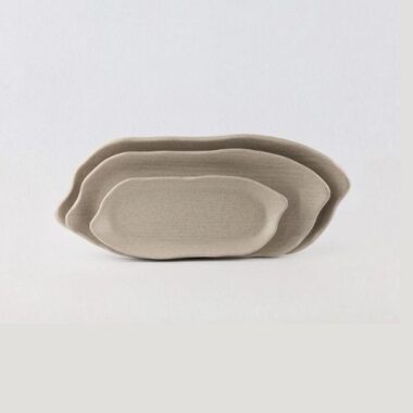 Dĩa Oval Cách Điệu Light Brown