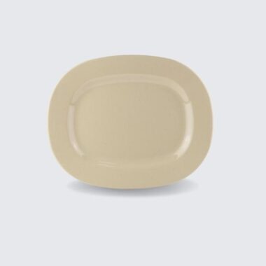 Dĩa Oval Vuông Melamine Màu Nâu Đá P414-14