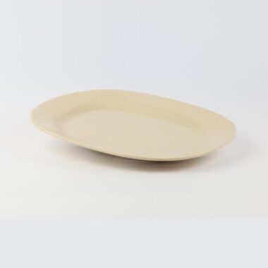 Dĩa Oval Vuông Melamine Màu Nâu Đá P416-10