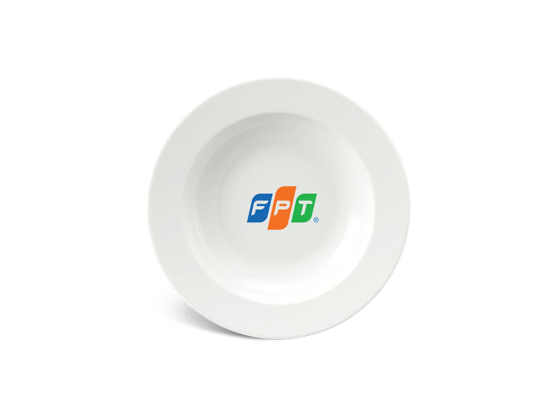 Đĩa Sứ Trắng Minh Long Jasmine IFP – Trắng Ngà In Logo FPT
