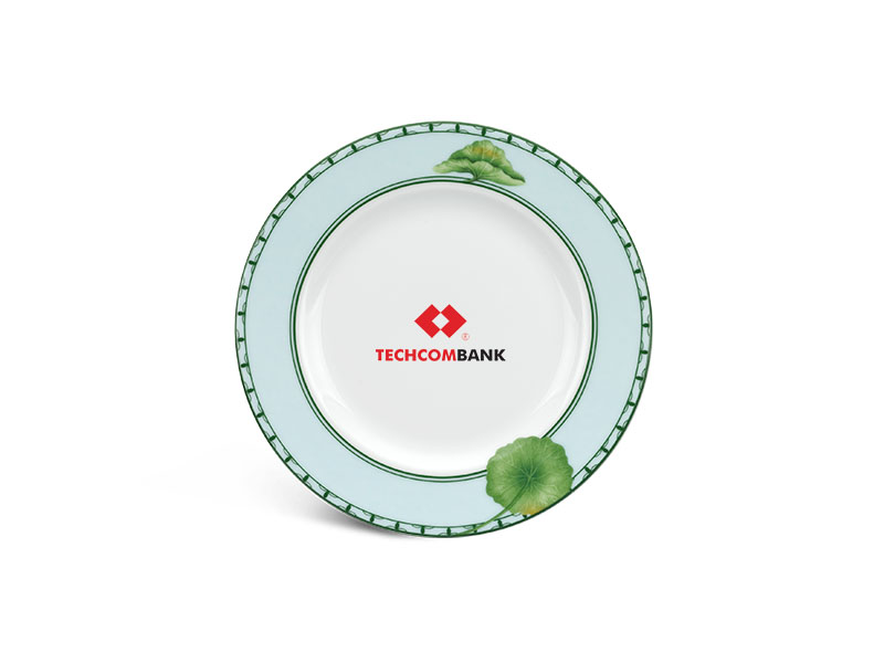 Đĩa Sứ Trắng Minh Long Jasmine – Tích Tuyết Thảo In Logo Techcombank