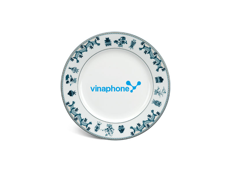 Đĩa Sứ Trắng Minh Long Jasmine – Tứ Quý In Logo Vinaphone