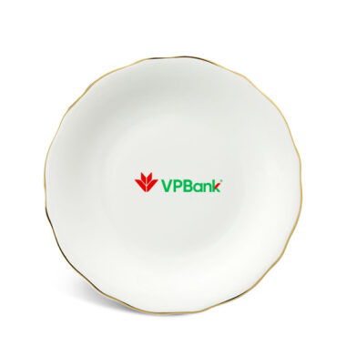 Dĩa tròn sâu 20 cm – Mẫu Đơn IFP – Chỉ Vàng in logo VPBank