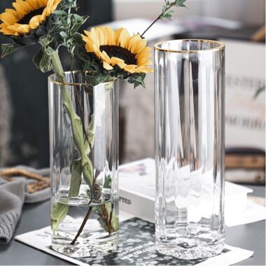 Bình lọ cắm hoa thủy tinh lượn sóng trắng