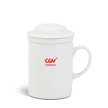 Ly sứ Minh Long Jasmine Trắng dùng lọc trà in logo CGV HG