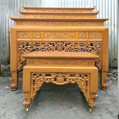 Mẫu Án Gian Thờ Gỗ Mít 3 Cấp