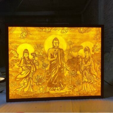 Mẫu Tranh Trúc Chỉ Thờ Phật - TC 08