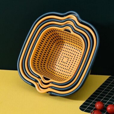 Rổ nhựa chữ nhật đựng đồ kèm chậu