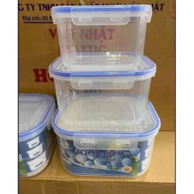 Set bộ 3 hộp nhựa nắp cài Viêt Nhật